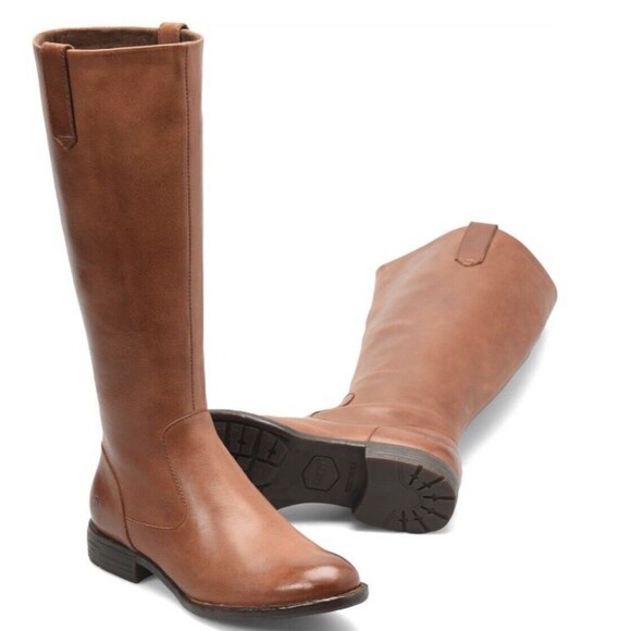 Born Shaunie Leather Boots In Cognac Sz 6 New W/O Tags - Picture 1 of 12